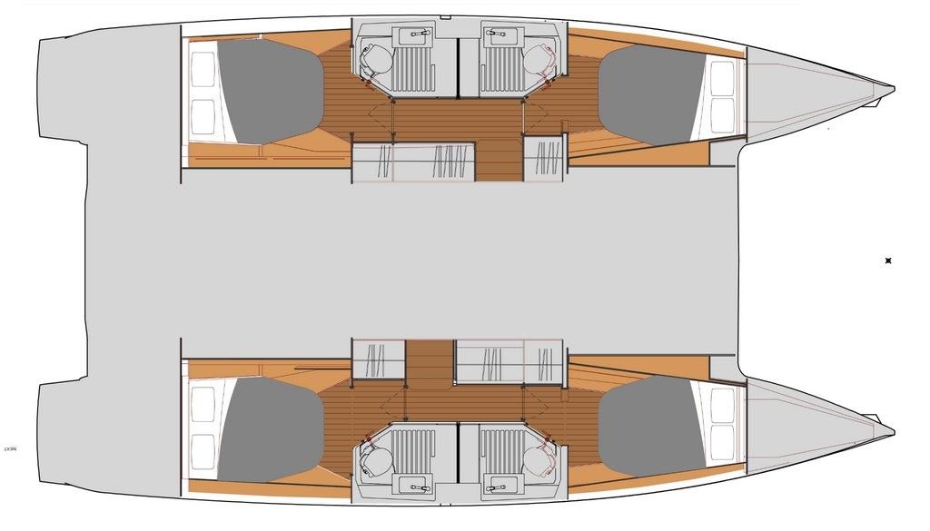 Astrea 42 Catamaran Charter Italy layout