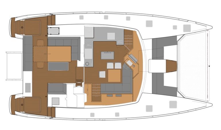 Fountaine Pajot Saba 50 Catamaran Charter Italy layout