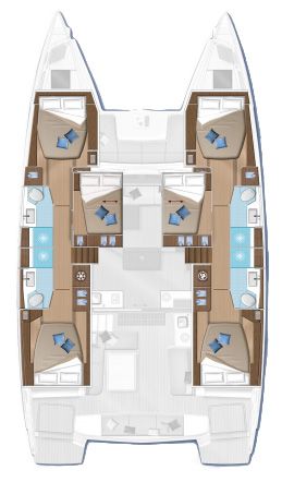 Lagoon 50 Catamaran Charter Italy layout