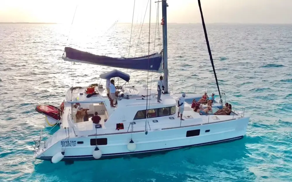 What is included in the catamaran rental fee?